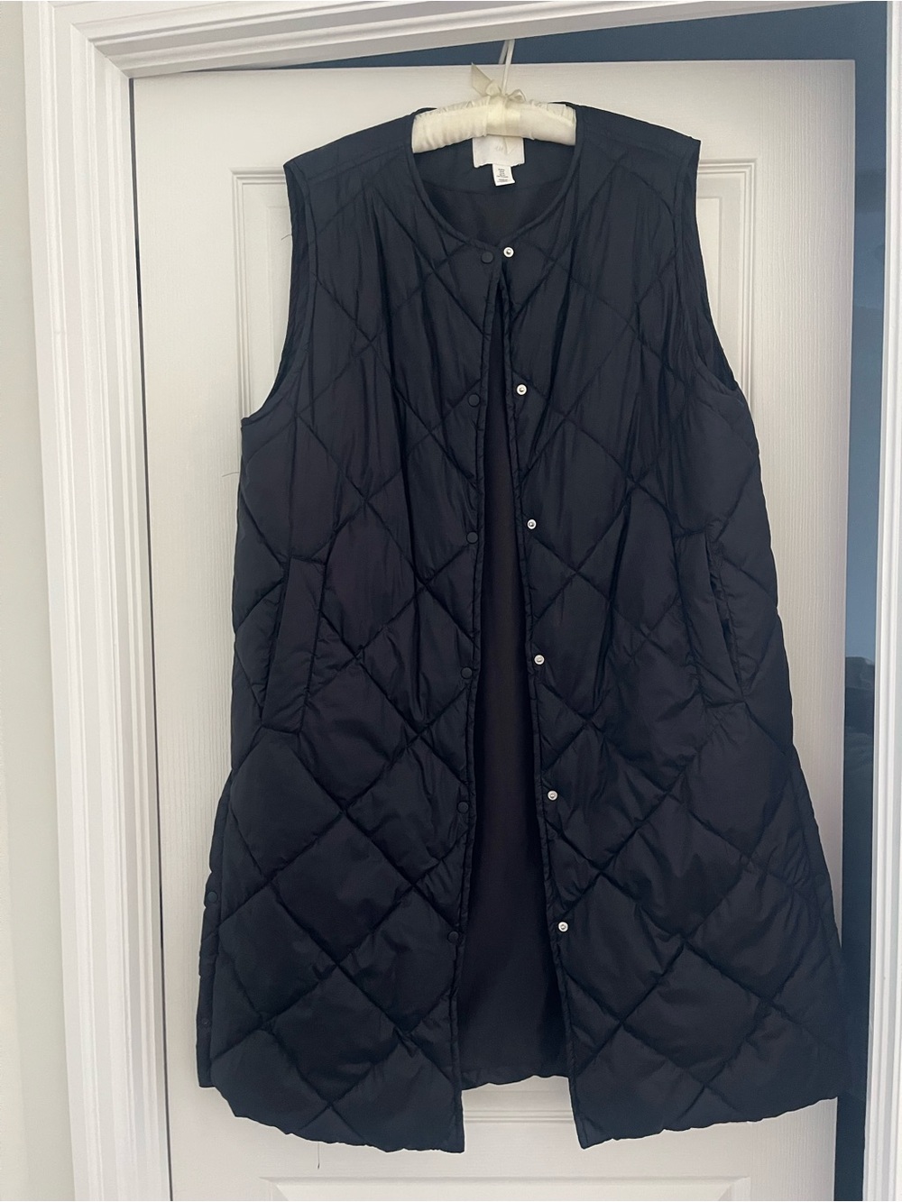 H&M Long Quilted Sleeveless Puffer Vest